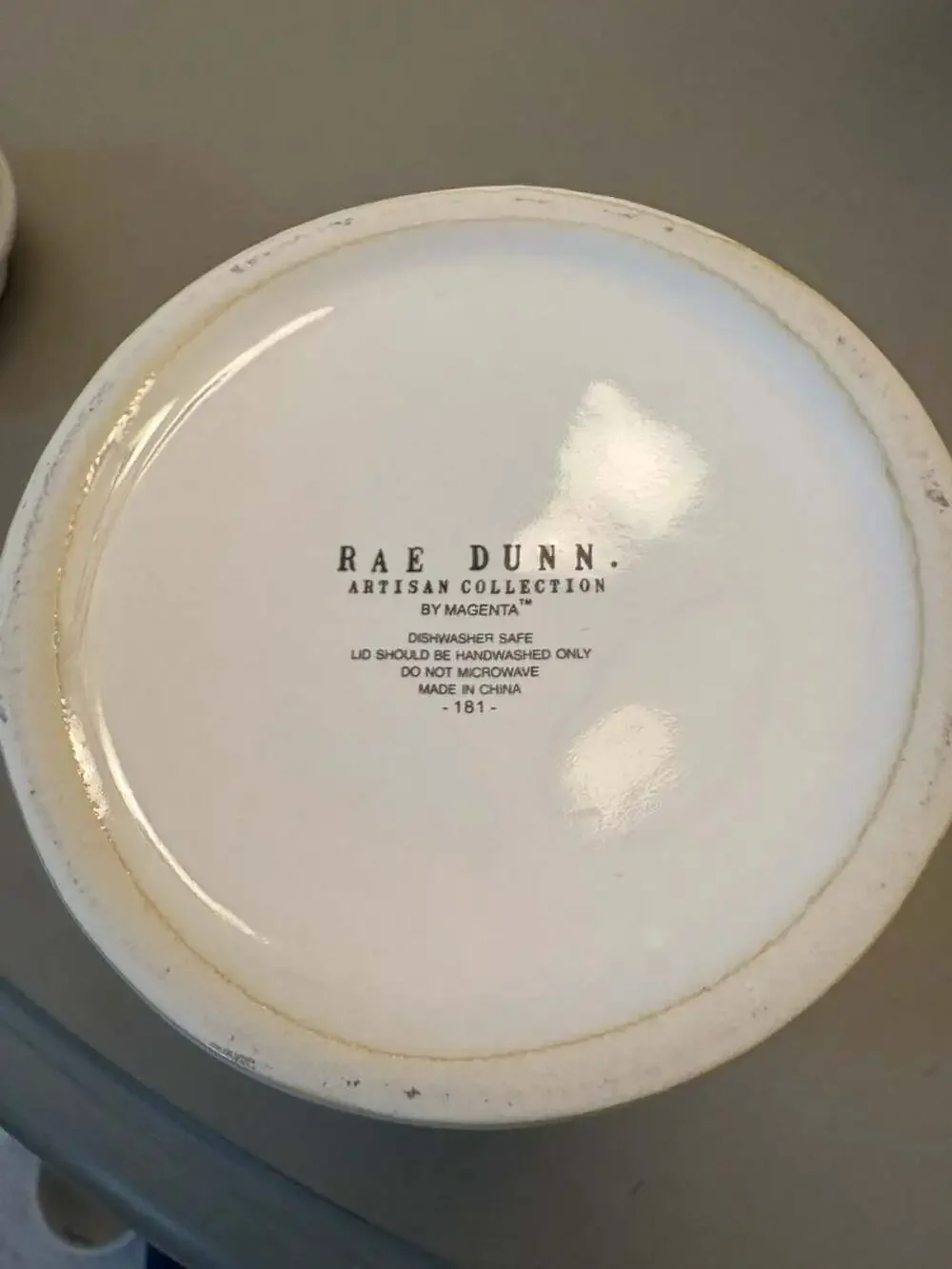 Rae Dunn Artisan Collection Halloween Spiderweb Ceramic Canister with Bat Tag